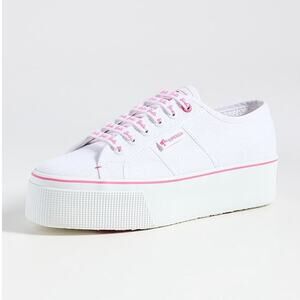 NWT Superga 2790 Barbie Classic Canvas Platform Sneakers White/Pink Women's 6.5